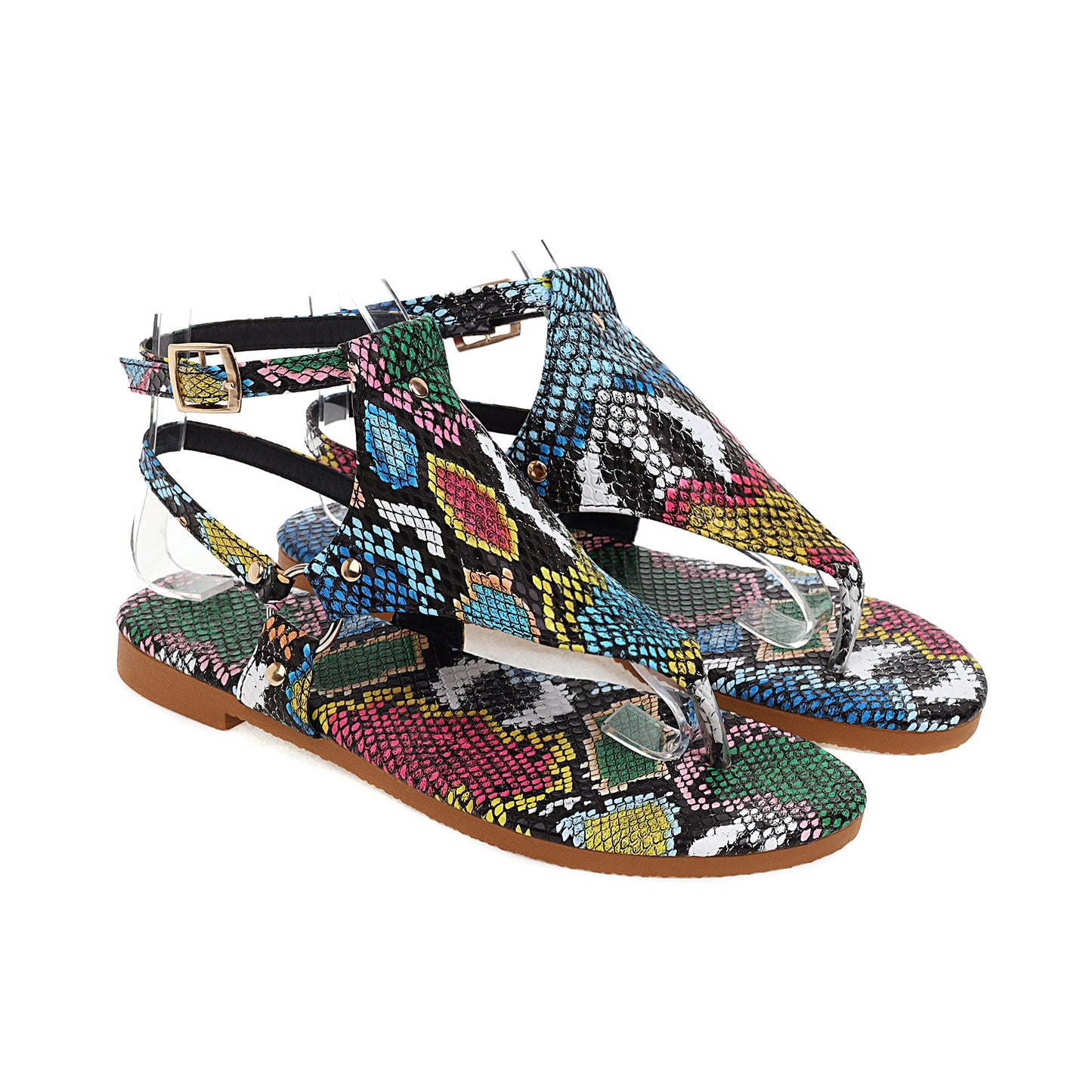 Zebra Print Flat Flip Flops Women Sandals Snake Print Large