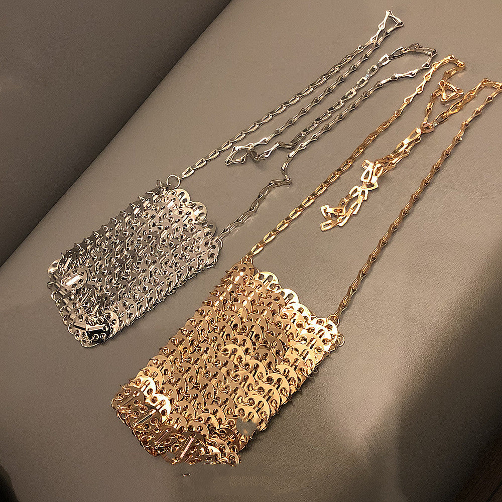 Women's Metal Sequin Chain Shoulder Messenger Bag
