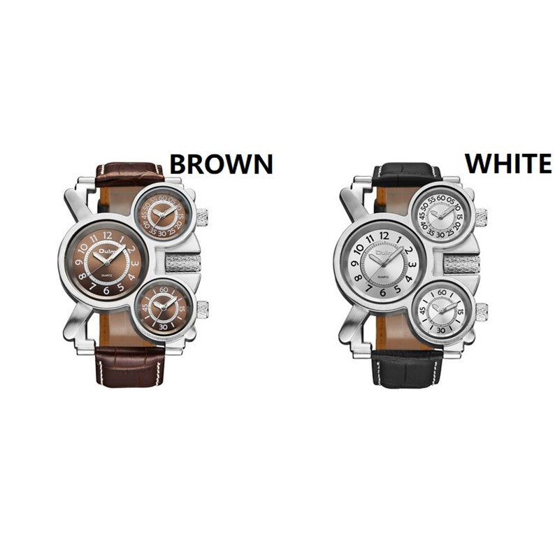 OULM ou Lei foreign trade dual-movement genuine leather men's watch outdoor sports thermometer compass quartz watch wholesale