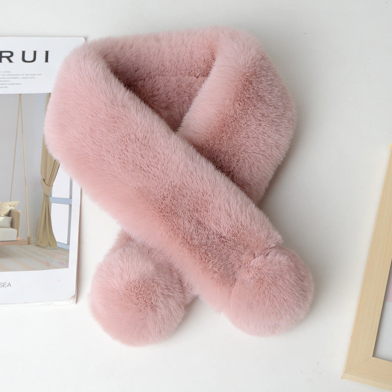 Warm thickened fur plush scarf