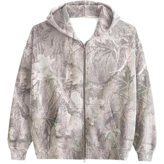 Men And Women Camouflage Hooded Jacket