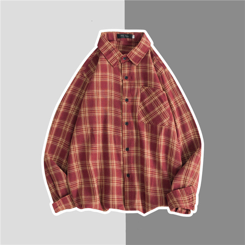 Men's New Style Hanging Shot American Flannel Plaid Shirt Jacket Shirt