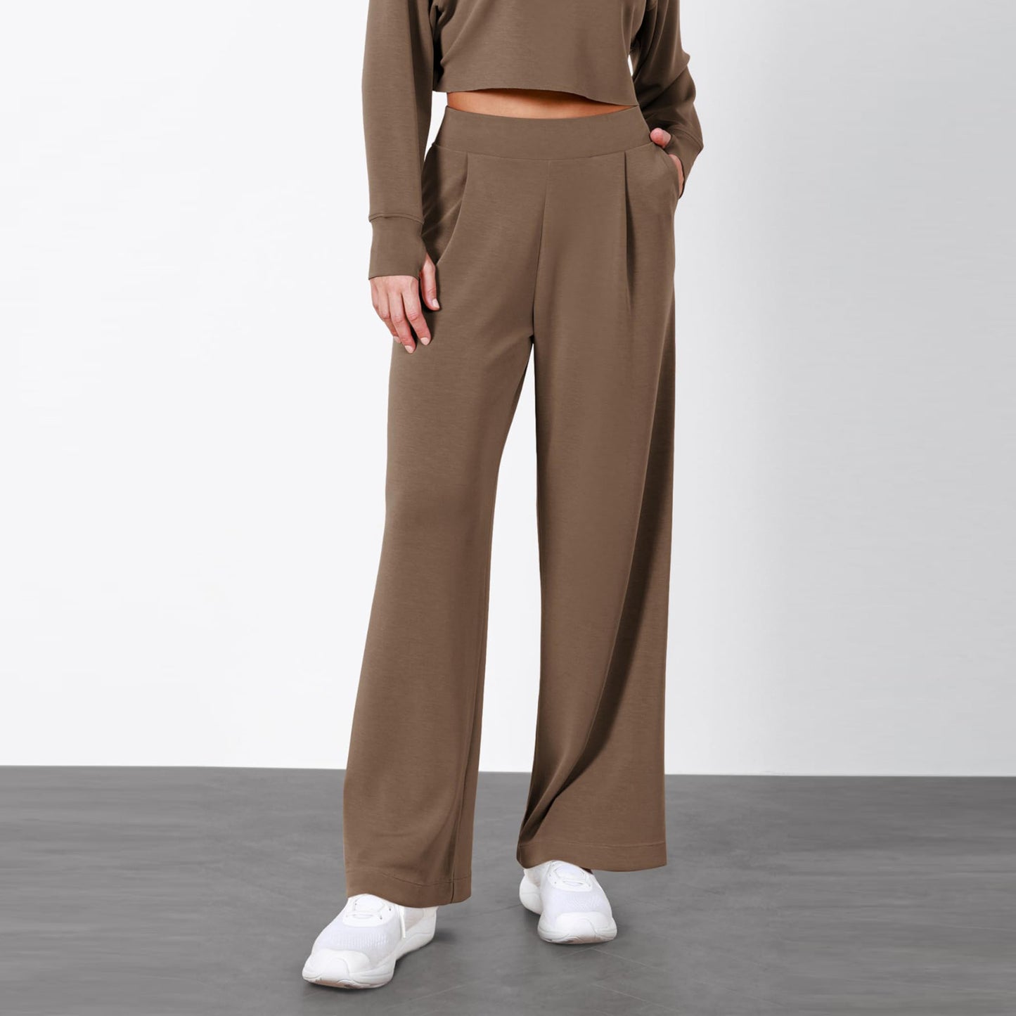 Simple High Waist Female Drooping Straight Pants
