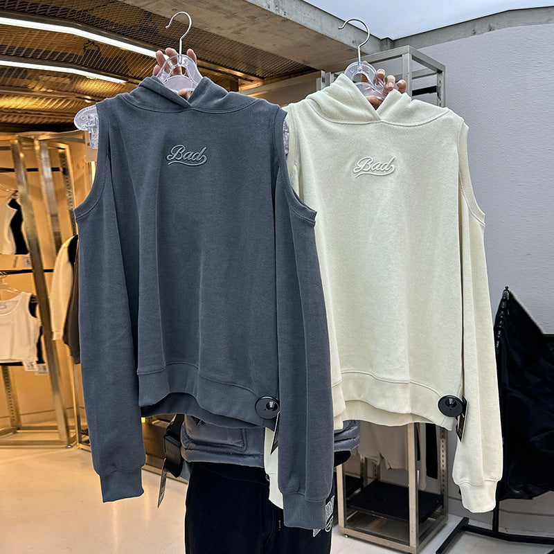 Amerikansk Hot Girl Kort Sweater Løs Sport og Fritid