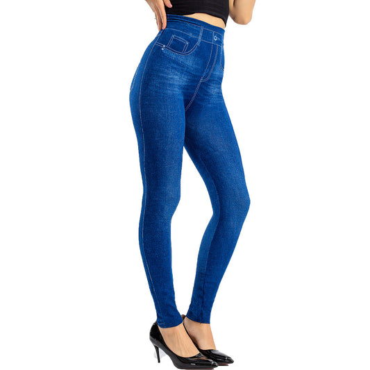 Seamless Denim-look Leggings With Ultra-stretch And A Built-in Butt-lifting Design