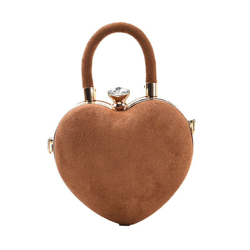 Retro Simple Inside Personality Heart-shaped Portable Messenger Bag