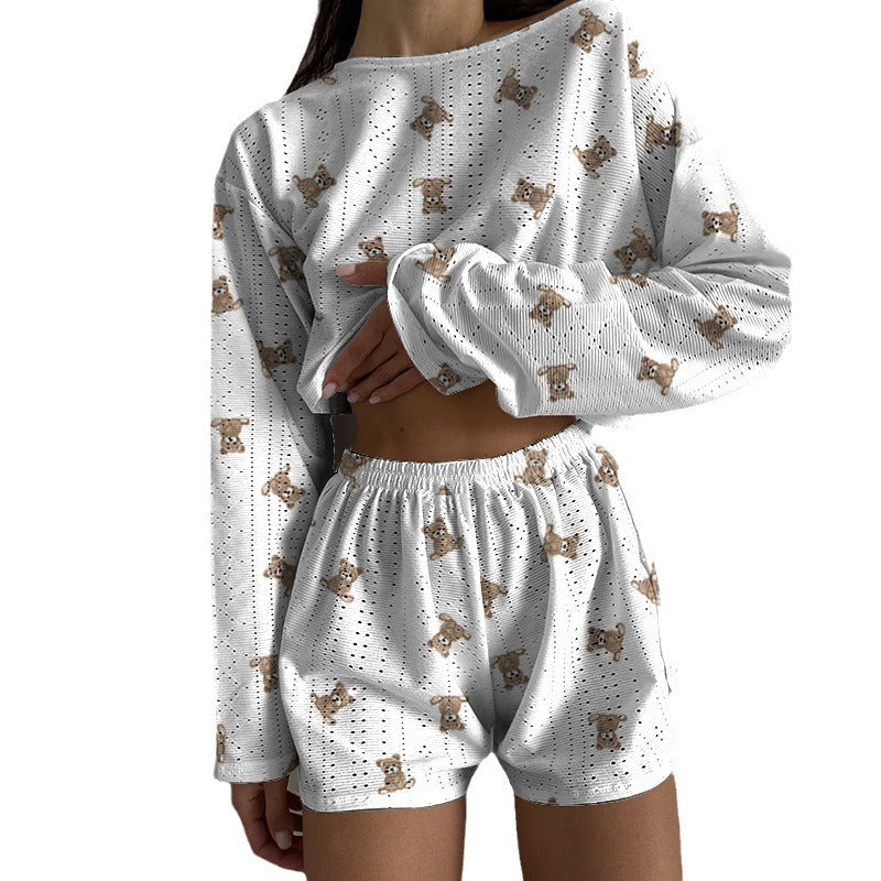 Fashionable Simple Slim Fit Relaxed Fit Pullover Top And Shorts Set