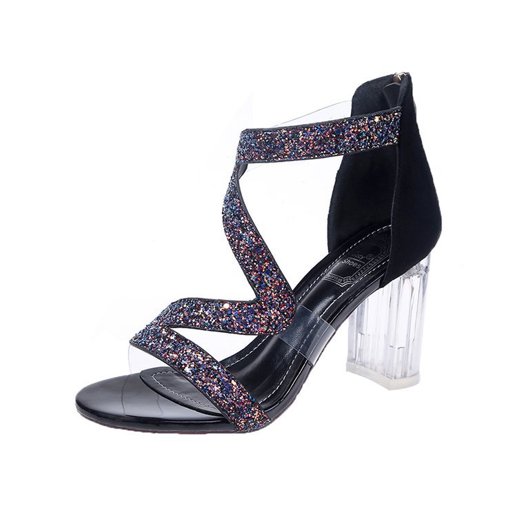 Rhinestone Sandals And Slippers With Thick And Diamond-studded Sandals And High Heels