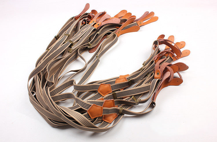 Bib stripe straps straps double shoulder straps men and women elastic elastic suspenders