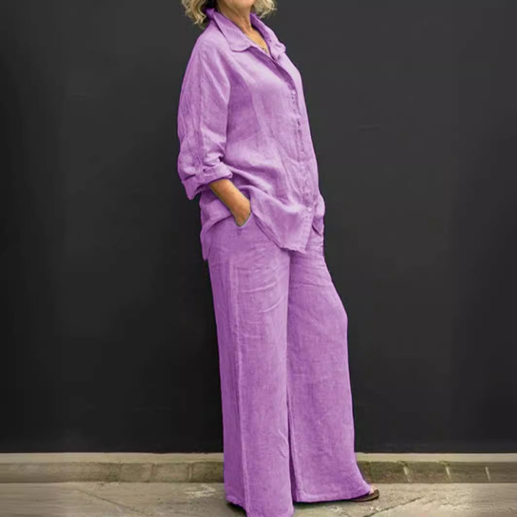 New Womens Shirt Set Casual Urban Outfit