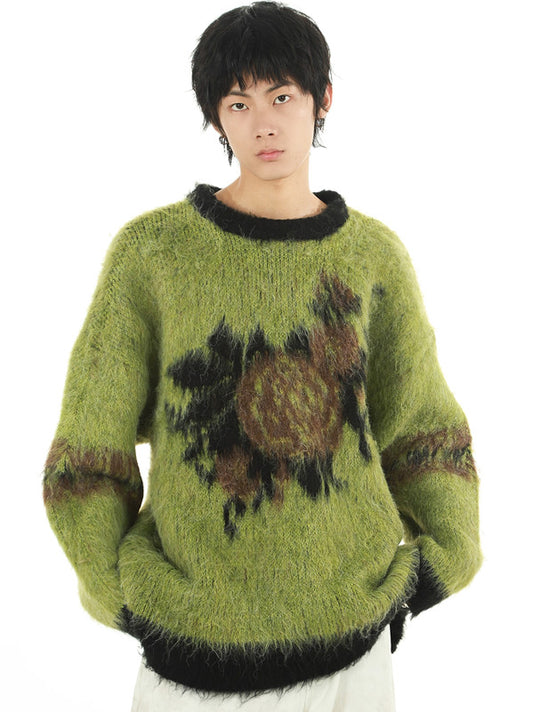 Jungle Rose Mohair Strik Vintage Sweater