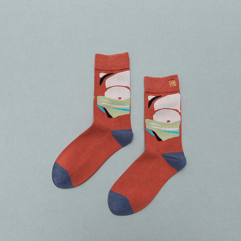 Retro Mid tube socks street art skateboard socks