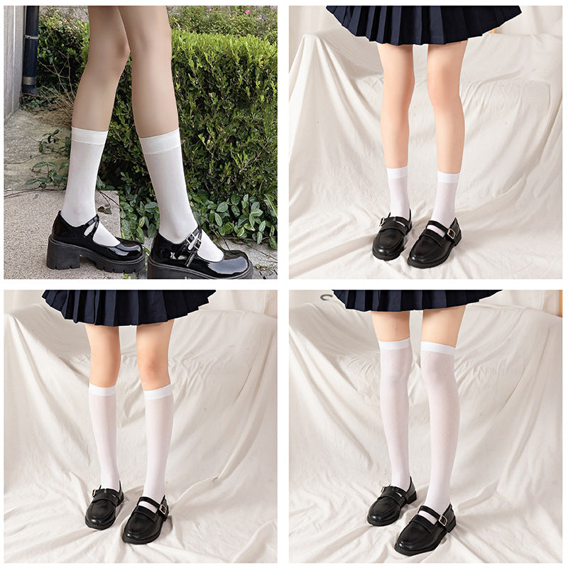 Japanese Jk Hollow Net Stockings Soft Sister Female Middle Tube