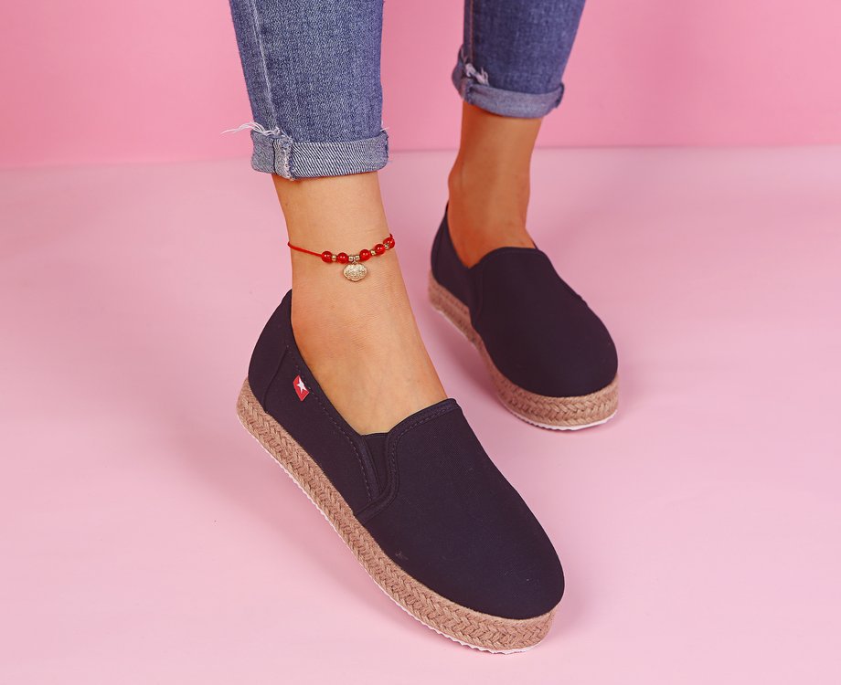 Flade top-rund hoved-gummi-lav mund-slip-on-sko
