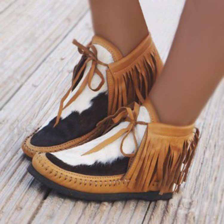 Women's Tassel And Velvet Warm Short Boots
