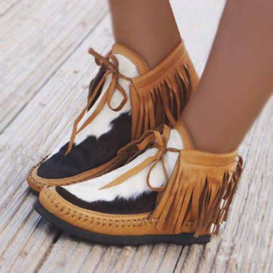 Women's Tassel And Velvet Warm Short Boots