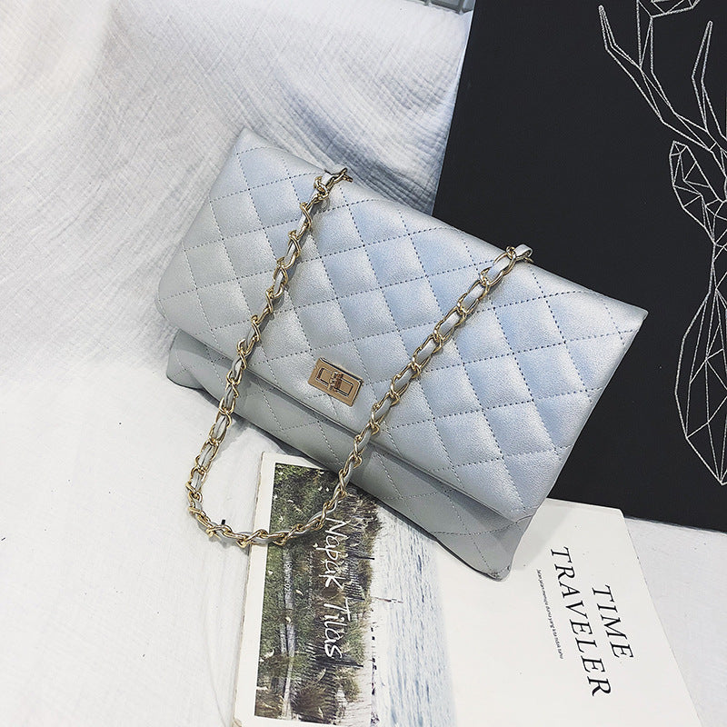 Lambskin small fragrance rhombus chain bag