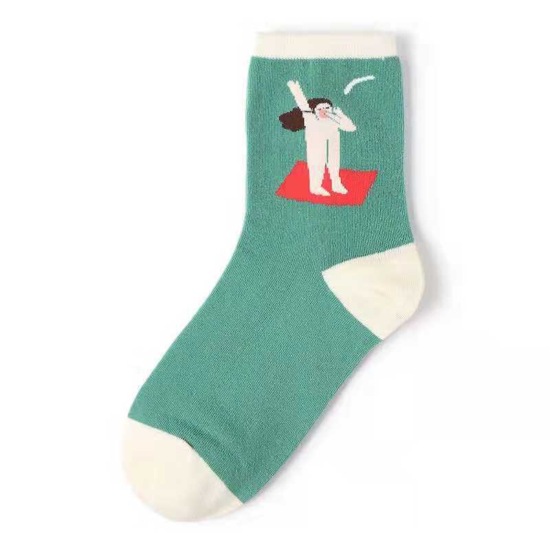 New Home Socks, Childlike Illustration Socks, Cross-Border E-Commerce Supply