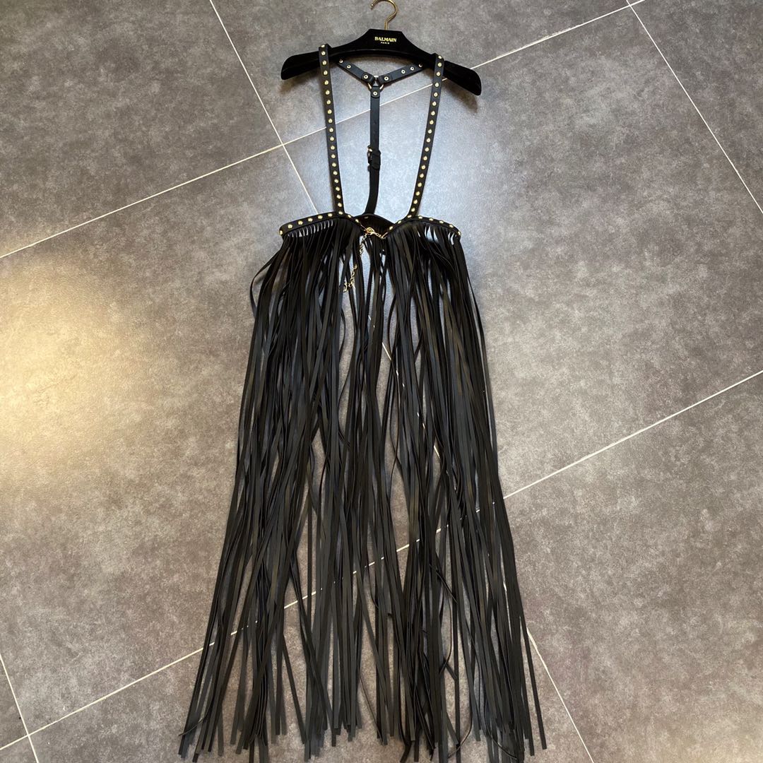 Fringe Stitching Vest Under Orange Decoration Shoulder Strap