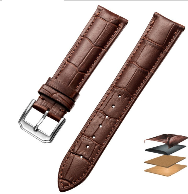The first layer of leather watch with men's semi-thin universal leather strap female leather strap