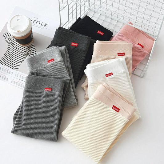 Leggings til damer, yderbeklædning, tynde, højtaljede, lodrette