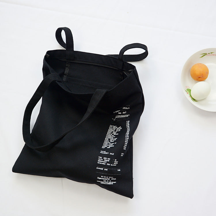 English alphabet one-shoulder canvas bag