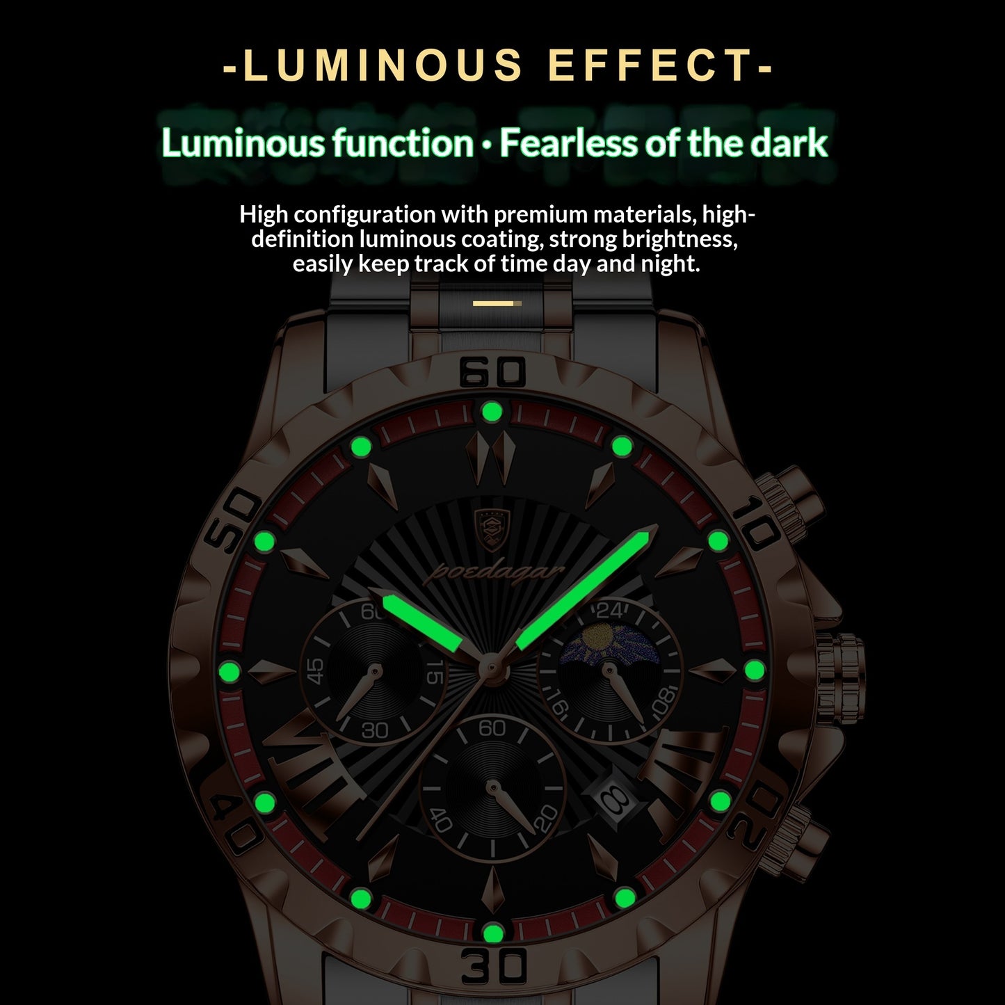 Waterproof Multifunction Sporty Mens Watch