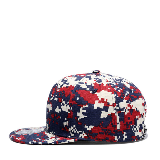 Camouflage color-block flat hat