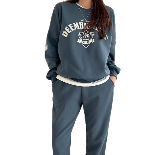 FallWinter Thickened Korean-Style Sporty Casual Womens Set Fashionable