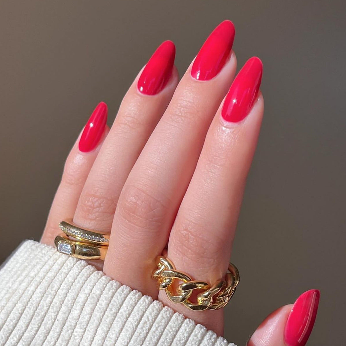 Women's Fashion Solid Color Simple Fake Nails