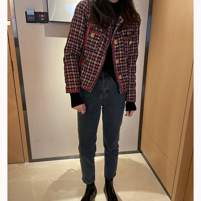 Women's Autumn New Tweed Light Luxury Top Coat