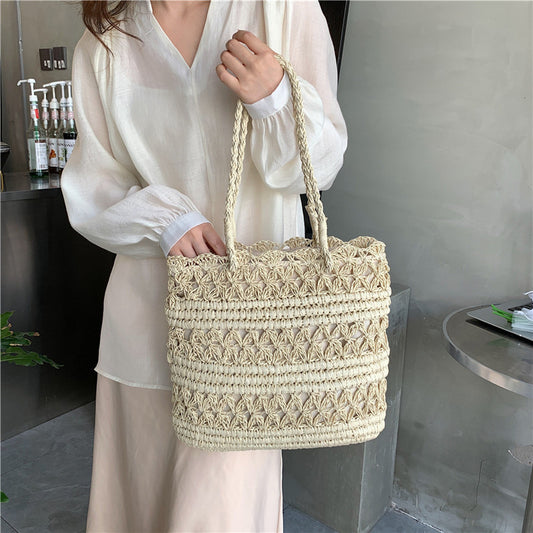 French Vintage Weave Hollow Shoulder Bag