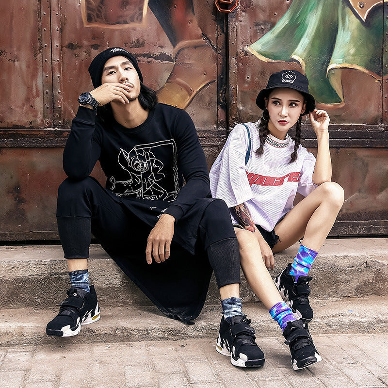 Tie-dye ethnic style piled socks
