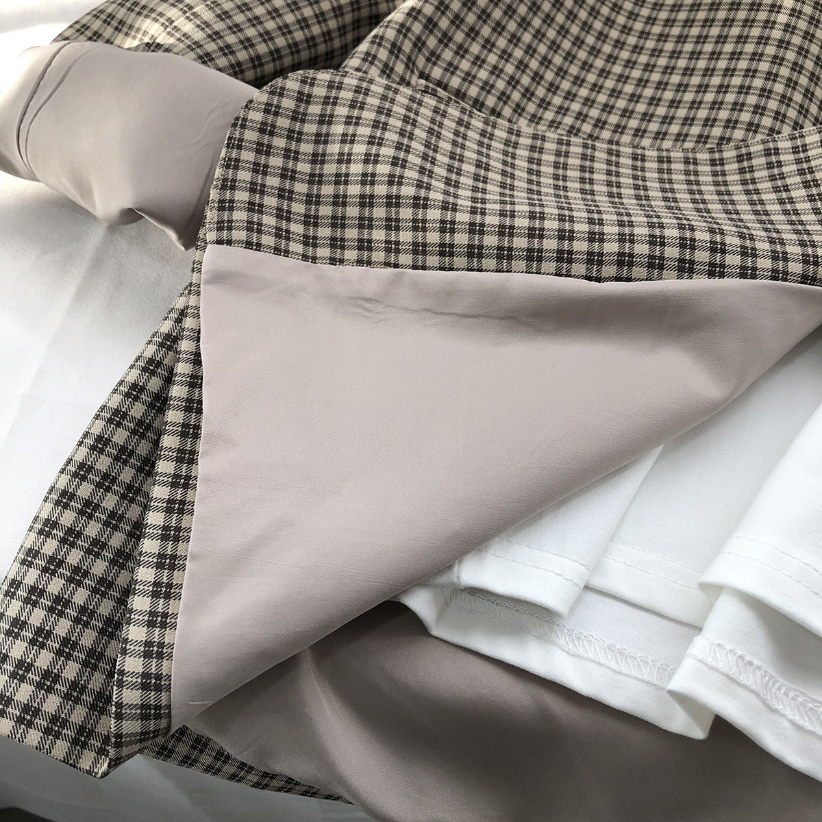 Retro Loose Mid-length Plaid Suit Top