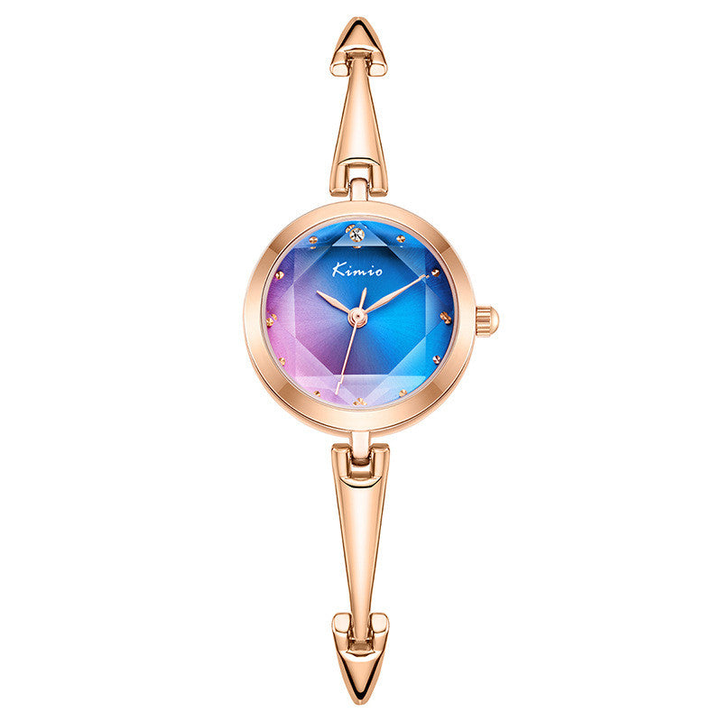 Gradient color small female quartz watch