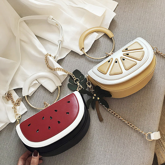 Cartoon Cute Fruit Watermelon Lemon Messenger Bag