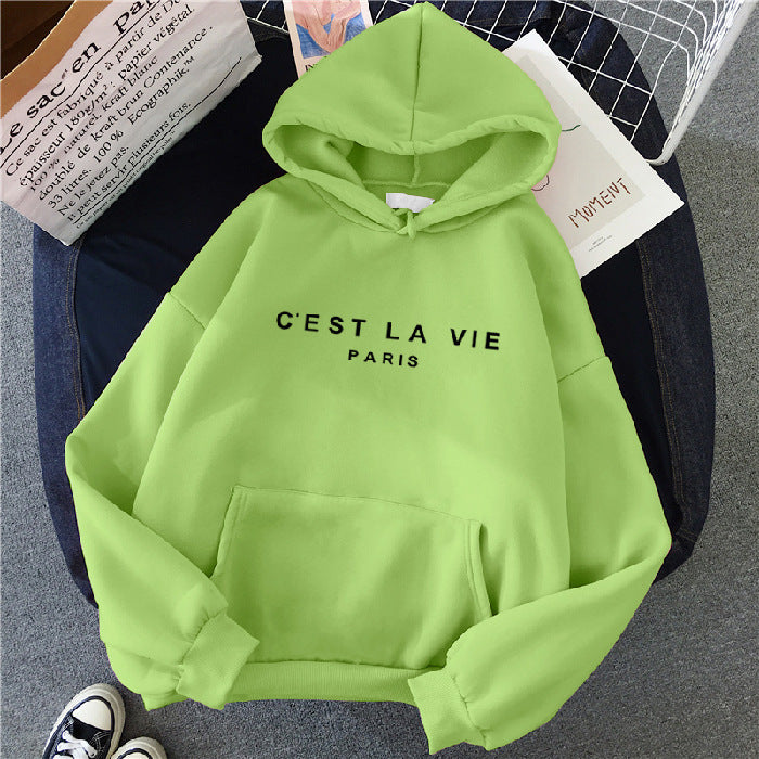 Women's Letter Printed Hoodie Coat