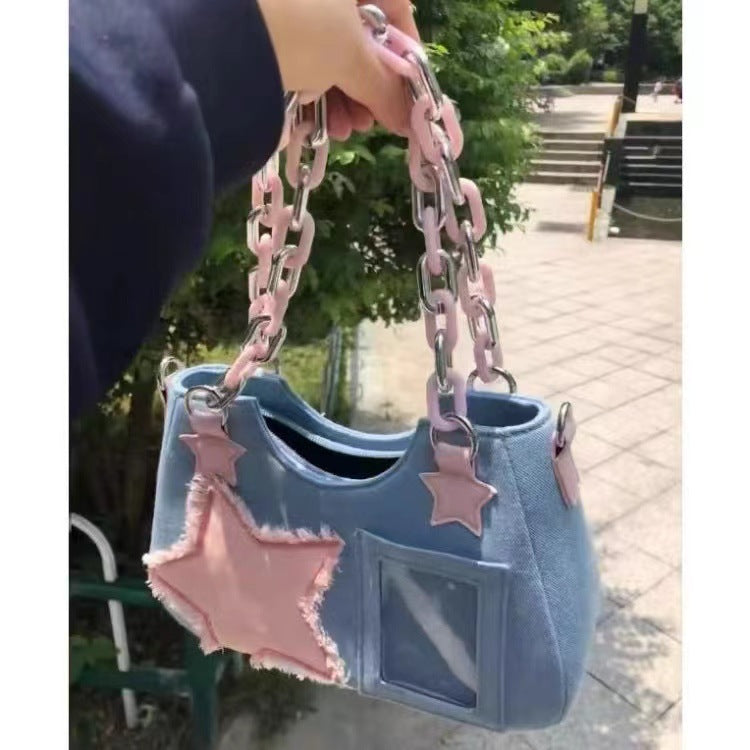 Sweet Denim XINGX One-shoulder Japanese Portable Messenger Bag