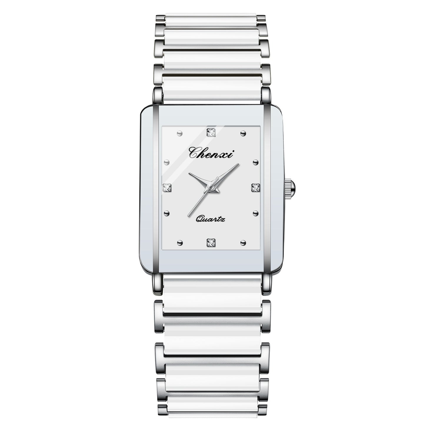 Couple's Square Diamond Set Quartz Watch