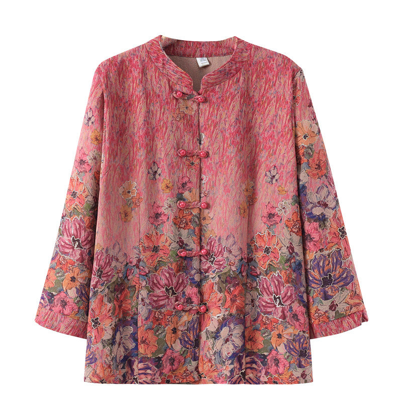 Middle-aged And Elderly Spring And Summer Wear Grandma Thin Tang Suit Upper Clothes