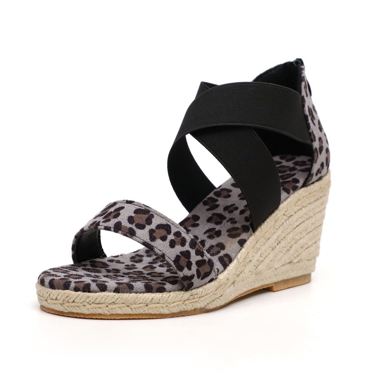 Trendy Slope Heel Elastic Roman Sandals