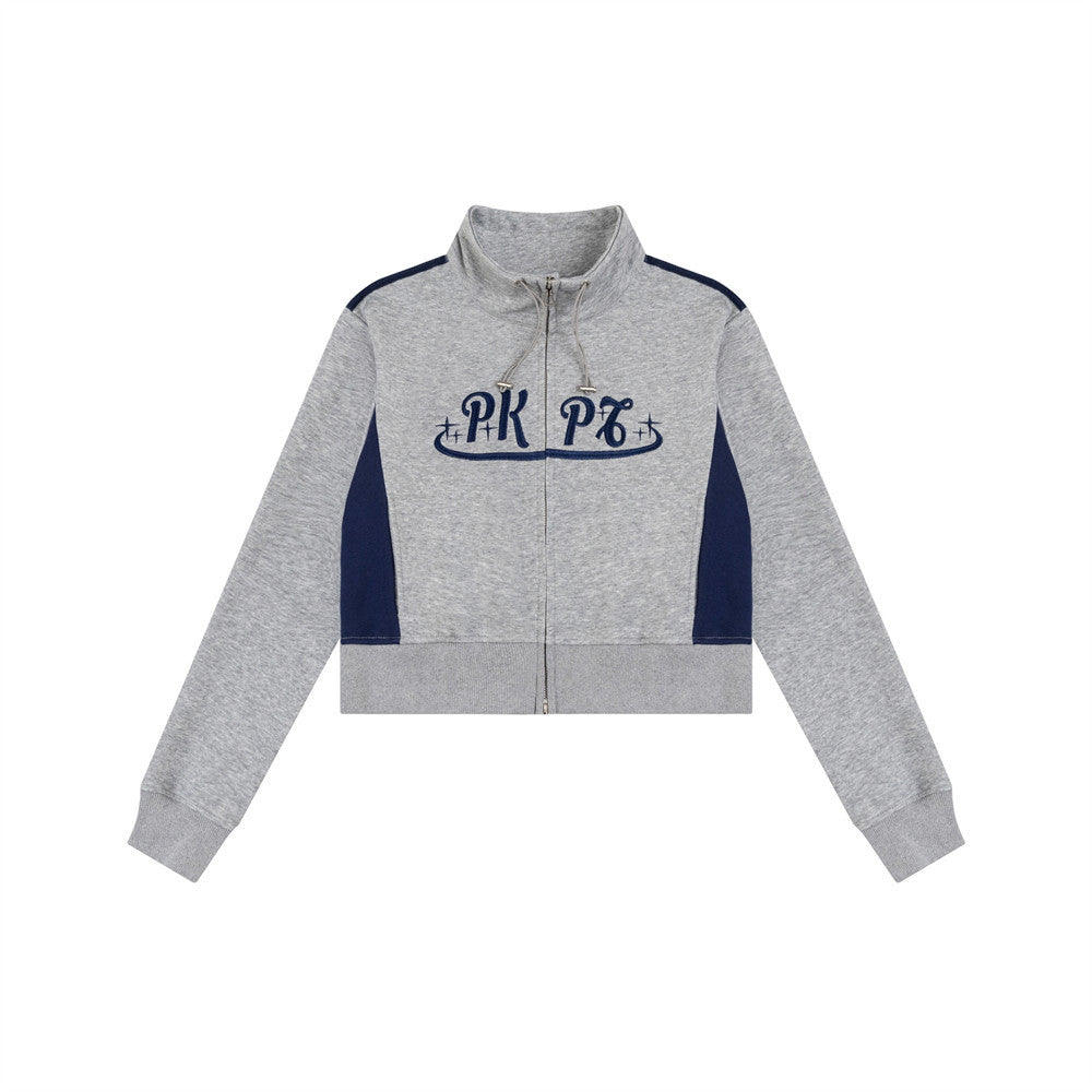 American Color Matching Letters Loose Casual Jacket