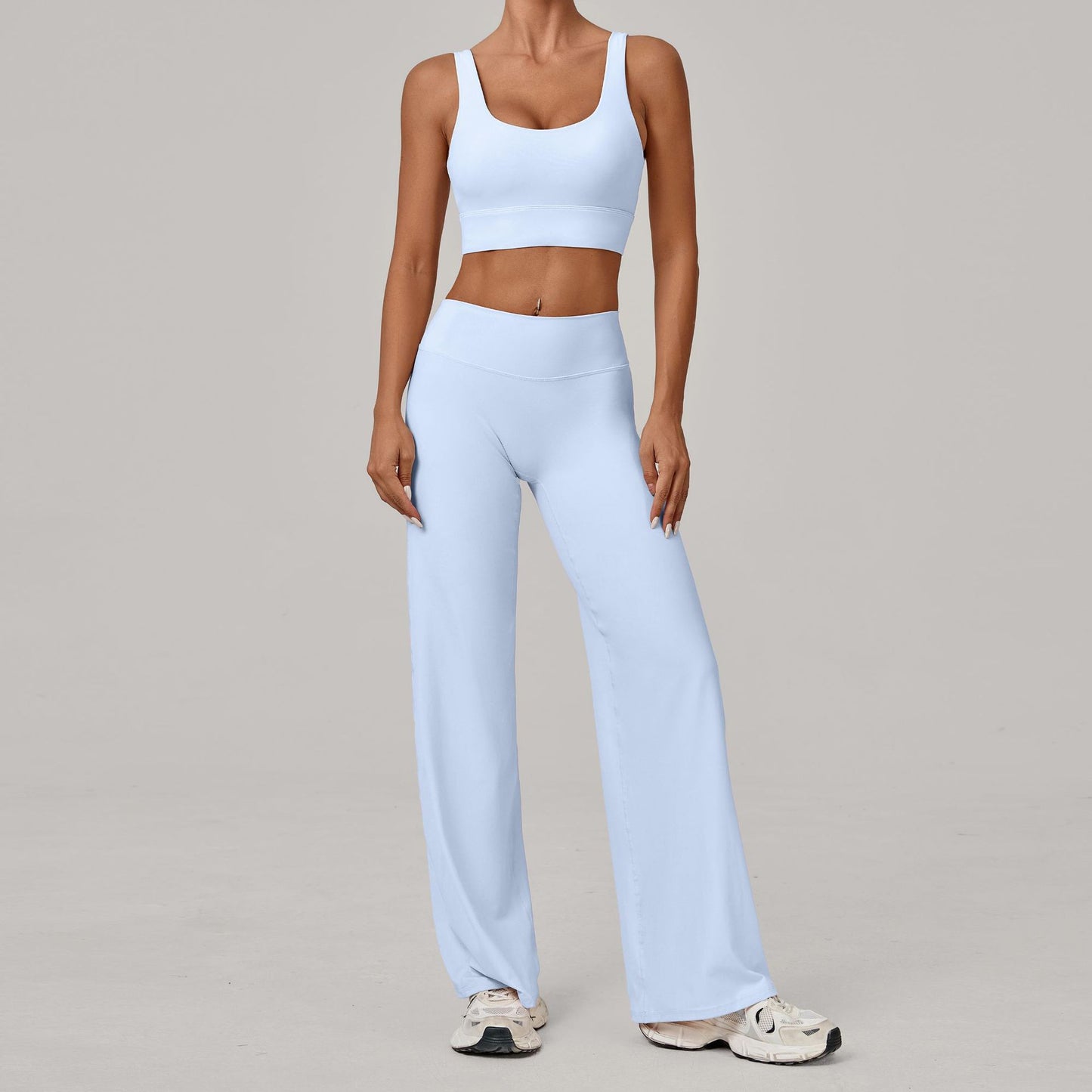 Racerback Bra And Straight-leg Pants Yoga Set Quick-drying Workout Outfit