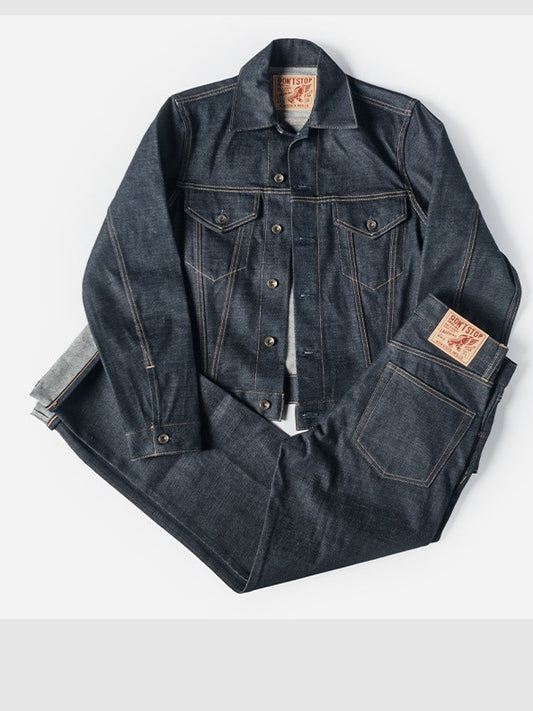 Men's Casual All-matching Raw Wash Jacket