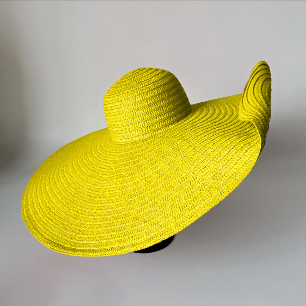 Super Large Brim Straw Hat Female Foldable Beach Hat