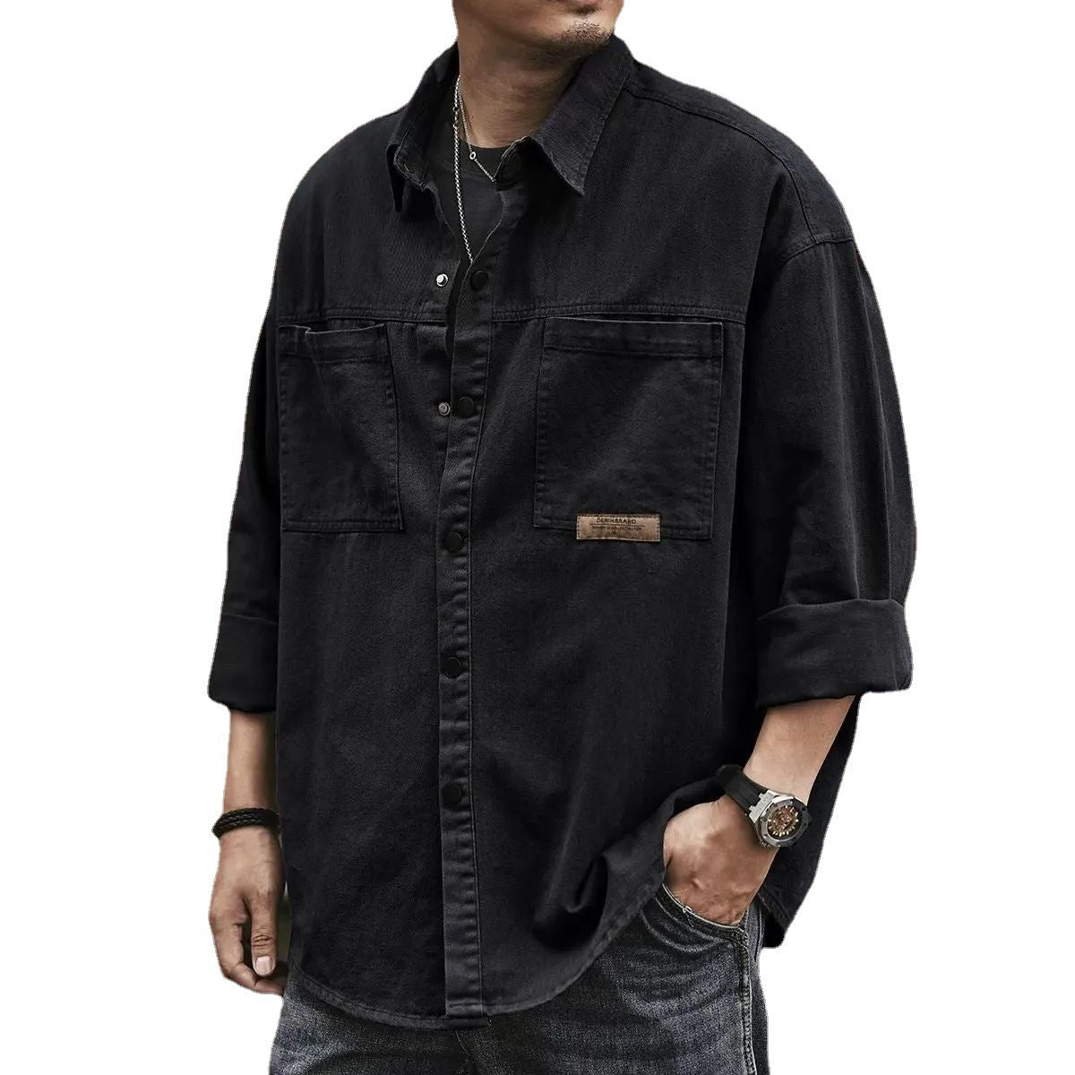 Spring And Autumn Plus Size Loose Casual Top Workwear Shirt Coat