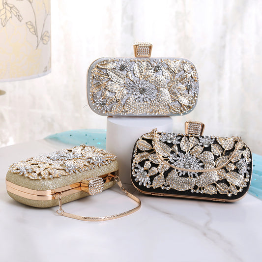 European And American Ladies Handbag With Diamonds