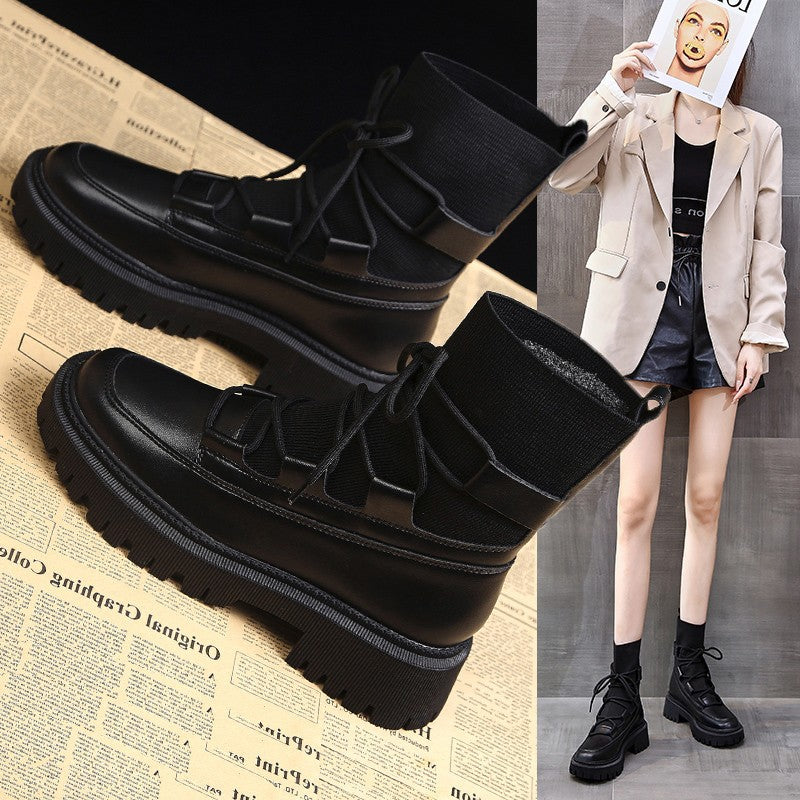 Autumn And Winter New European Station Trend With Martin Boots Casual Short Boots