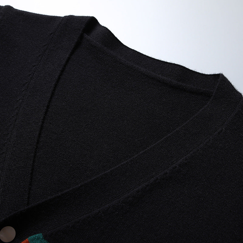 Autumn And Winter Cardigan Sweater Men's Slim Knit Sweater