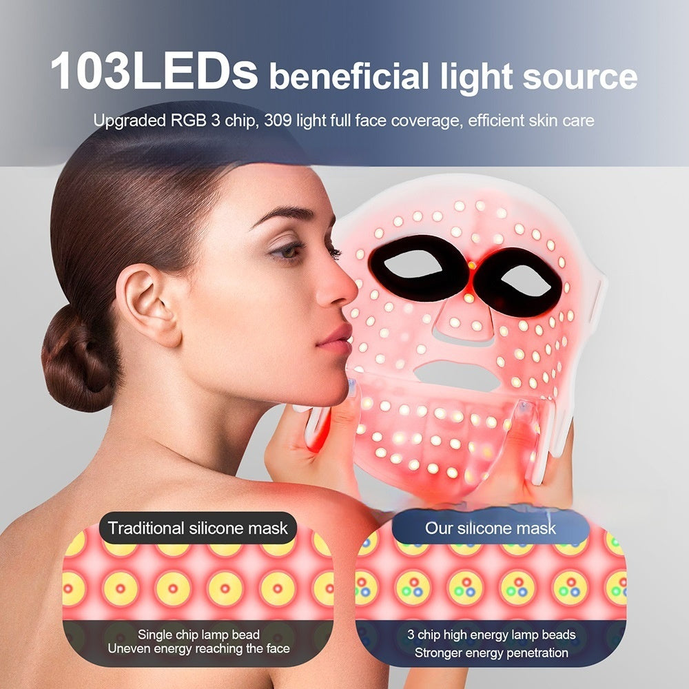 Silikone Ansigtsmaske Genopladelig LED Fotonforyngelse